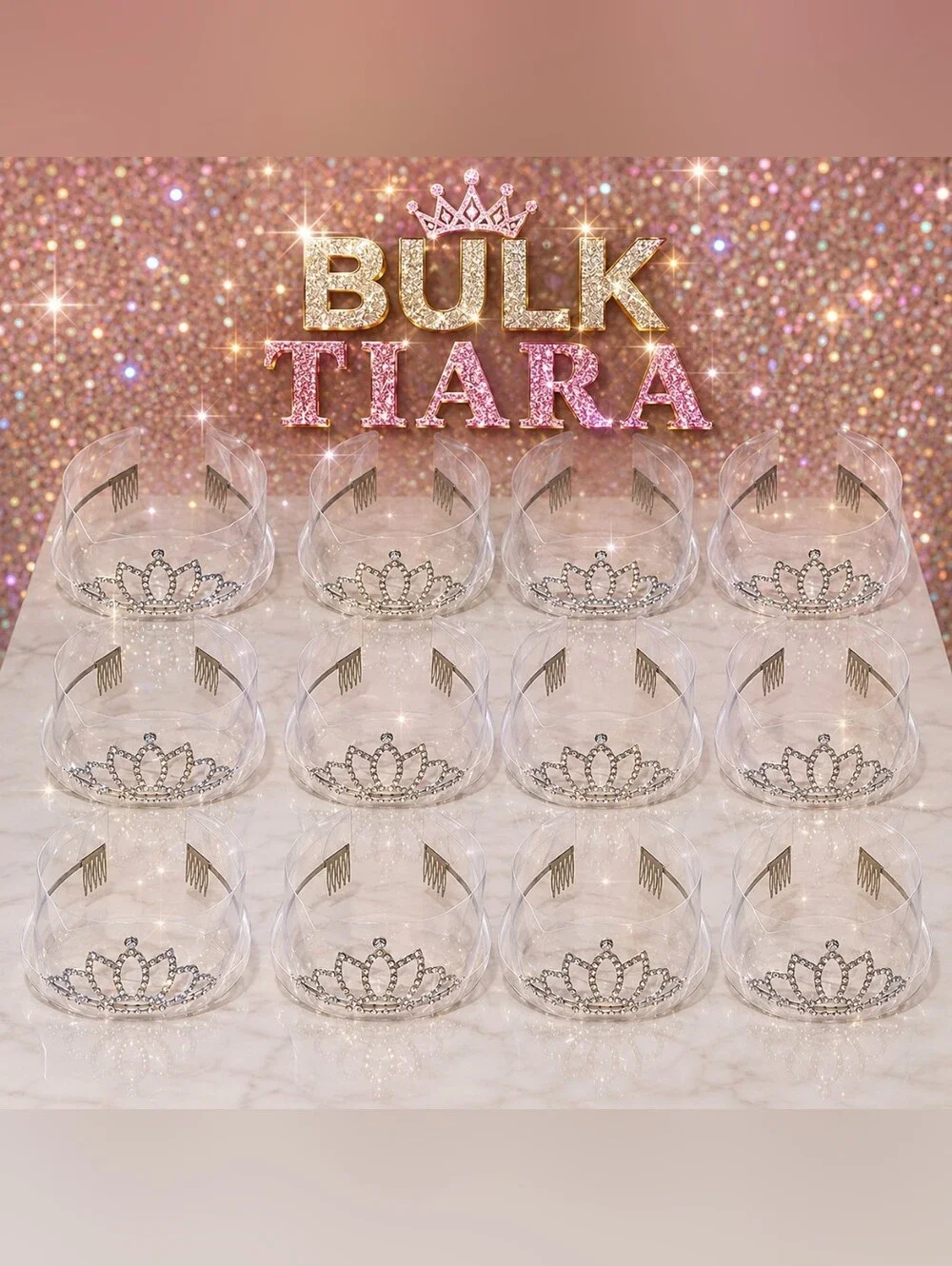 BULK Metal Tiara/Crowns Silver & Gold Tone (12)